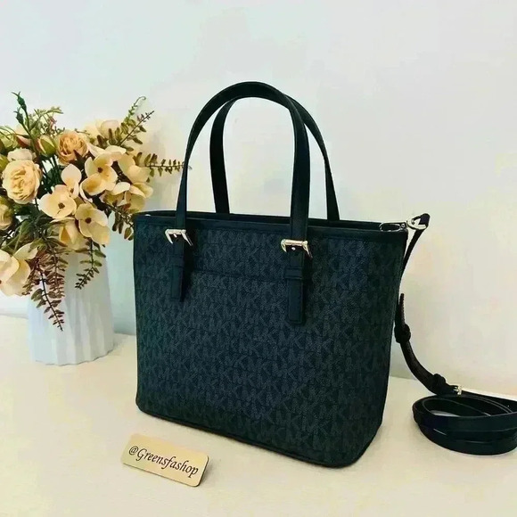 Michael Kors XS Jet Set Travel Carryall Top Zip Tote Black - Picture 4 of 9